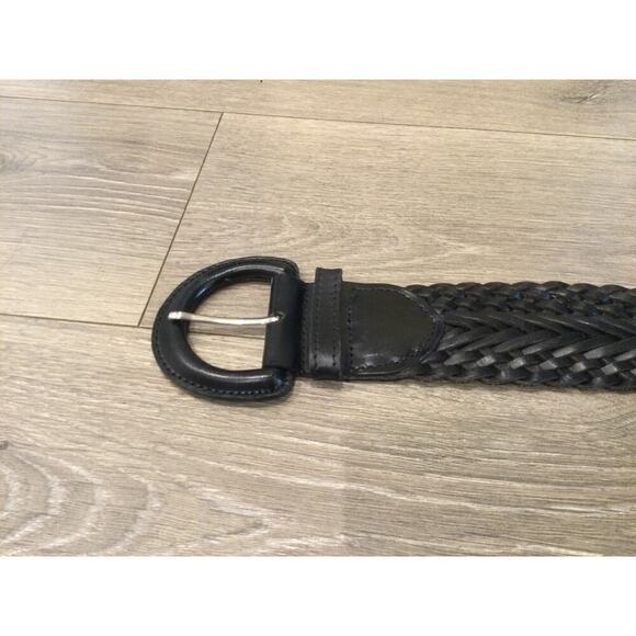 Vtg Womens Braided Leather Belt Size S Black Classic Preppy Western Retro 80s - Picture 7 of 10